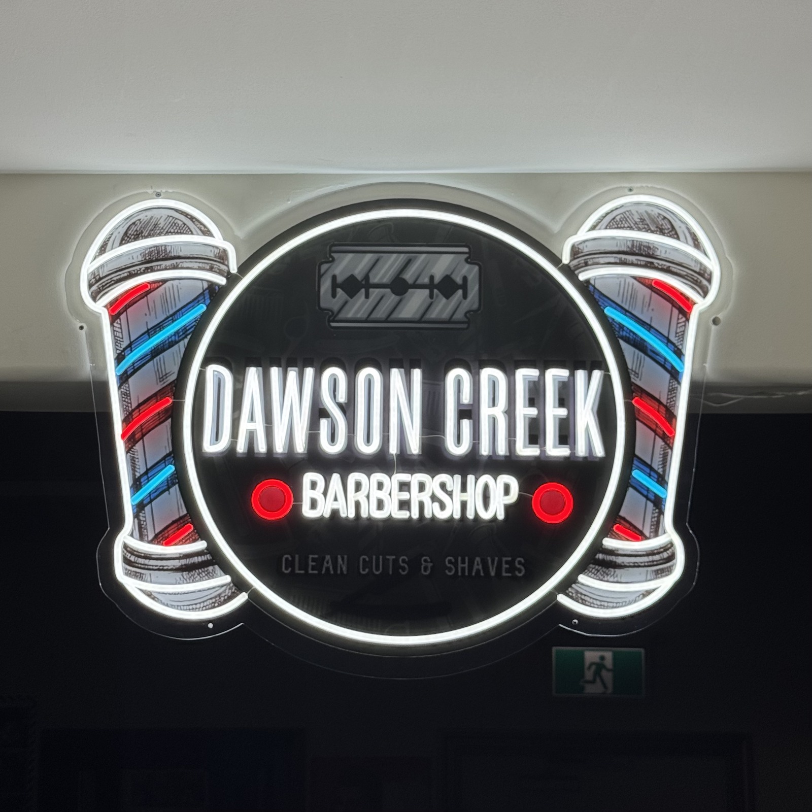 Dawson Creek Barbershop neon sign